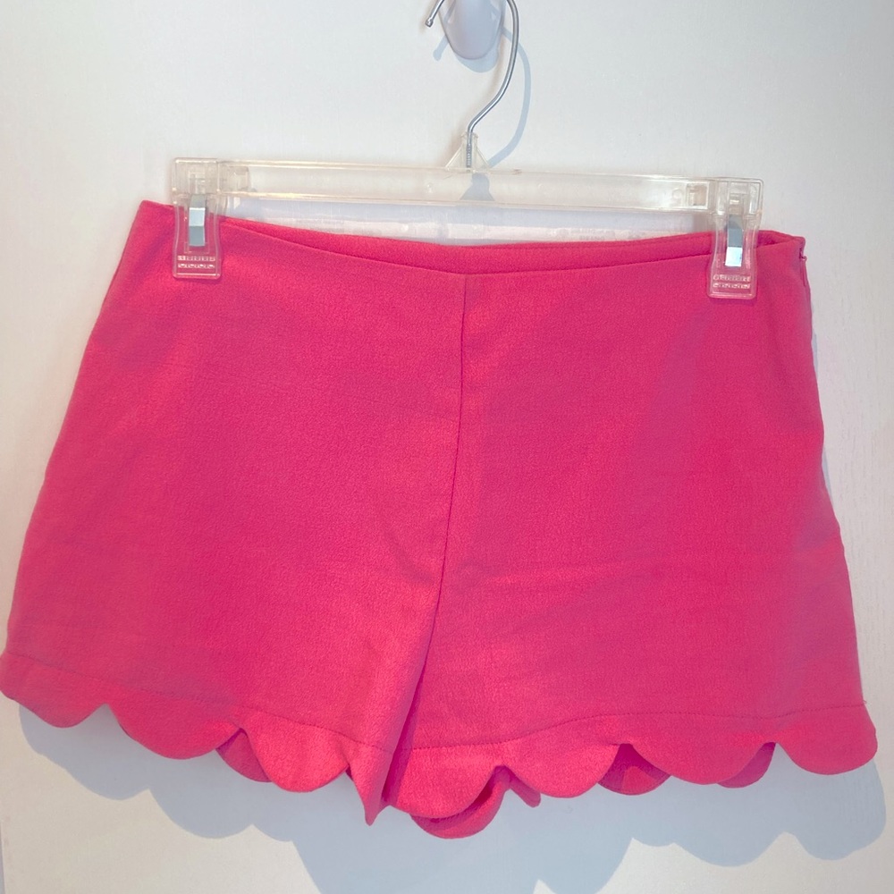 Pink Scalloped Shorts